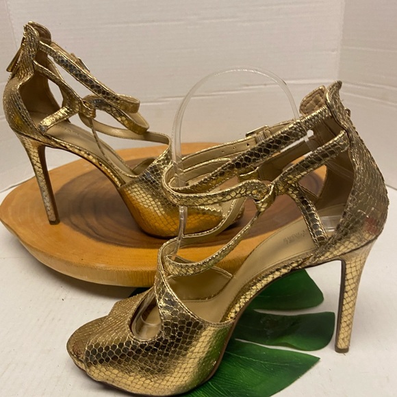 Michael Kors Gold Snakeskin Stiletto Heels - Picture 2 of 9
